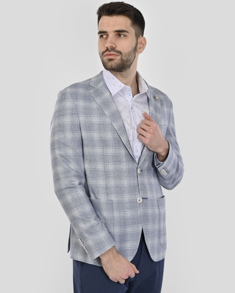 SACOU SLIM ALBASTRU IN CAROURI 250159022154-2 03