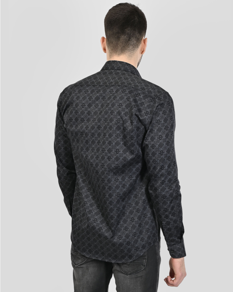 CAMASA SLIM NEAGRA PRINT GEOMETRIC 250135045074-2 07