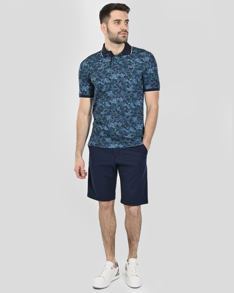 TRICOU POLO ALBASTRU PRINT FLORAL 250110131800-1 02