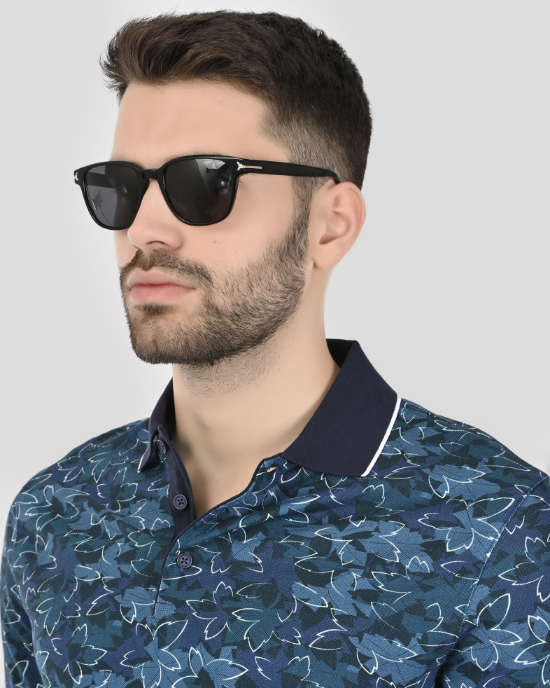 TRICOU POLO ALBASTRU PRINT FLORAL 250110131800-1 04