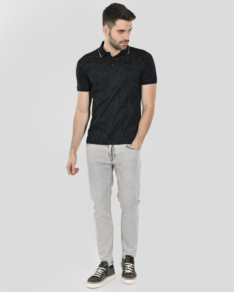 TRICOU POLO NEGRU  PRINT FLORAL 250110131801-2 02