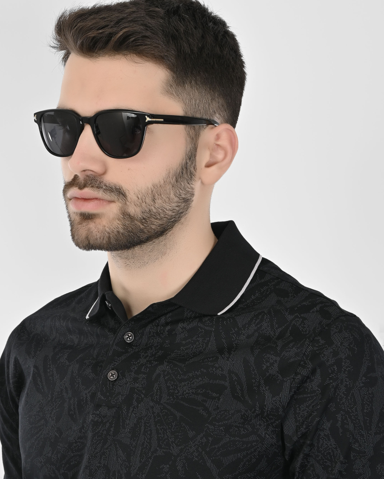 TRICOU POLO NEGRU  PRINT FLORAL 250110131801-2 04