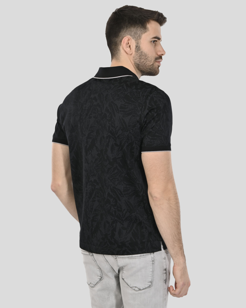 TRICOU POLO NEGRU  PRINT FLORAL 250110131801-2 08