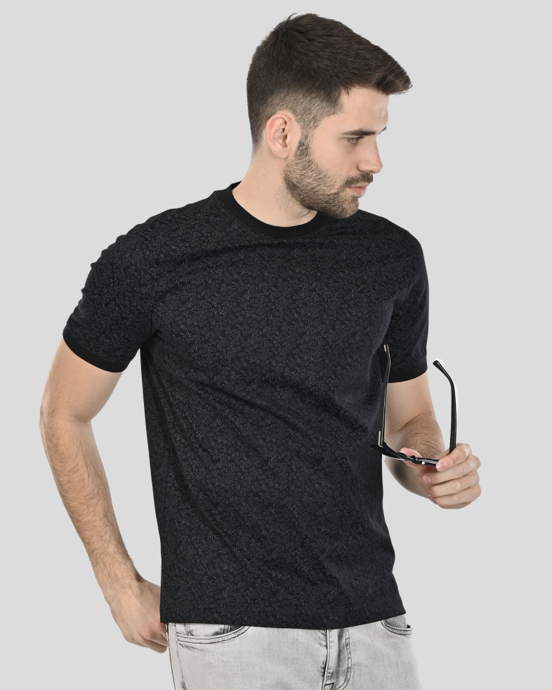 TRICOU NEGRU PRINT GEOMETRIC 250110131803-2 03