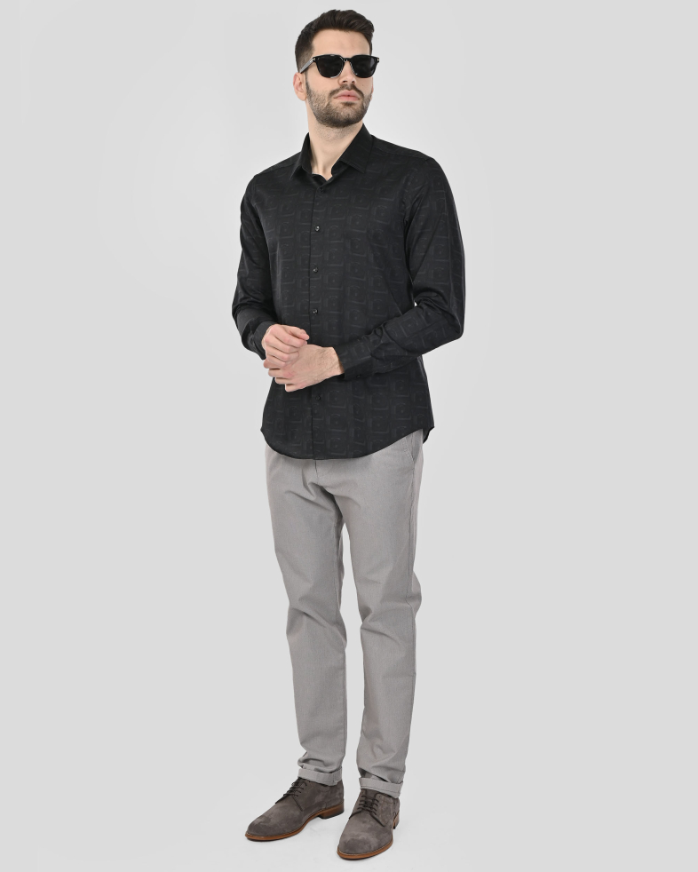 CAMASA SLIM NEAGRA  PRINT GEOMETRIC 250135045073-4 02