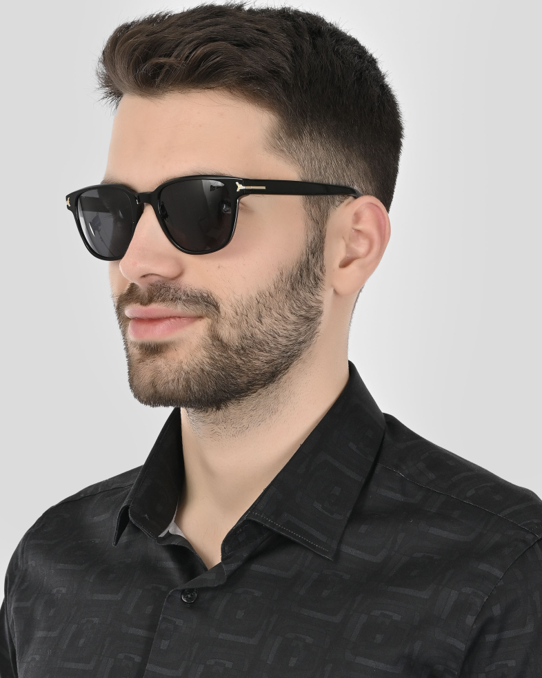 CAMASA SLIM NEAGRA  PRINT GEOMETRIC 250135045073-4 04