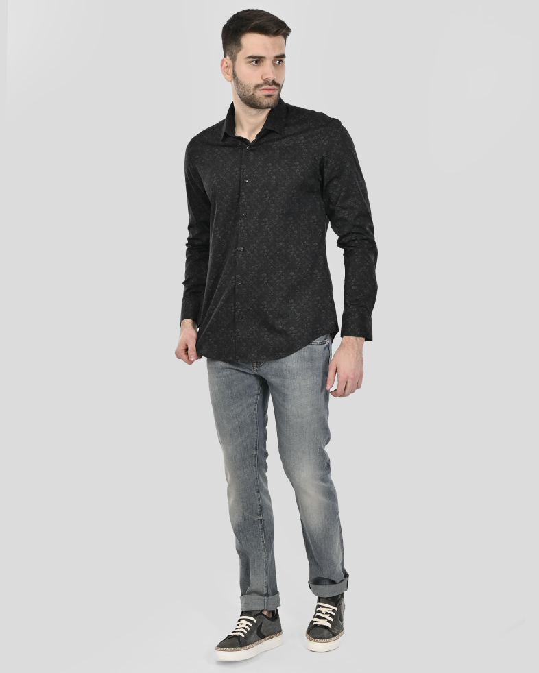 CAMASA SLIM NEAGRA  PRINT GEOMETRIC 250135045073-2 02