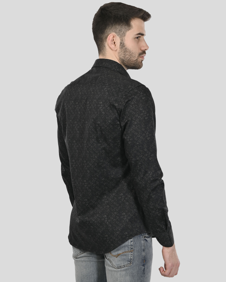 CAMASA SLIM NEAGRA  PRINT GEOMETRIC 250135045073-2 07