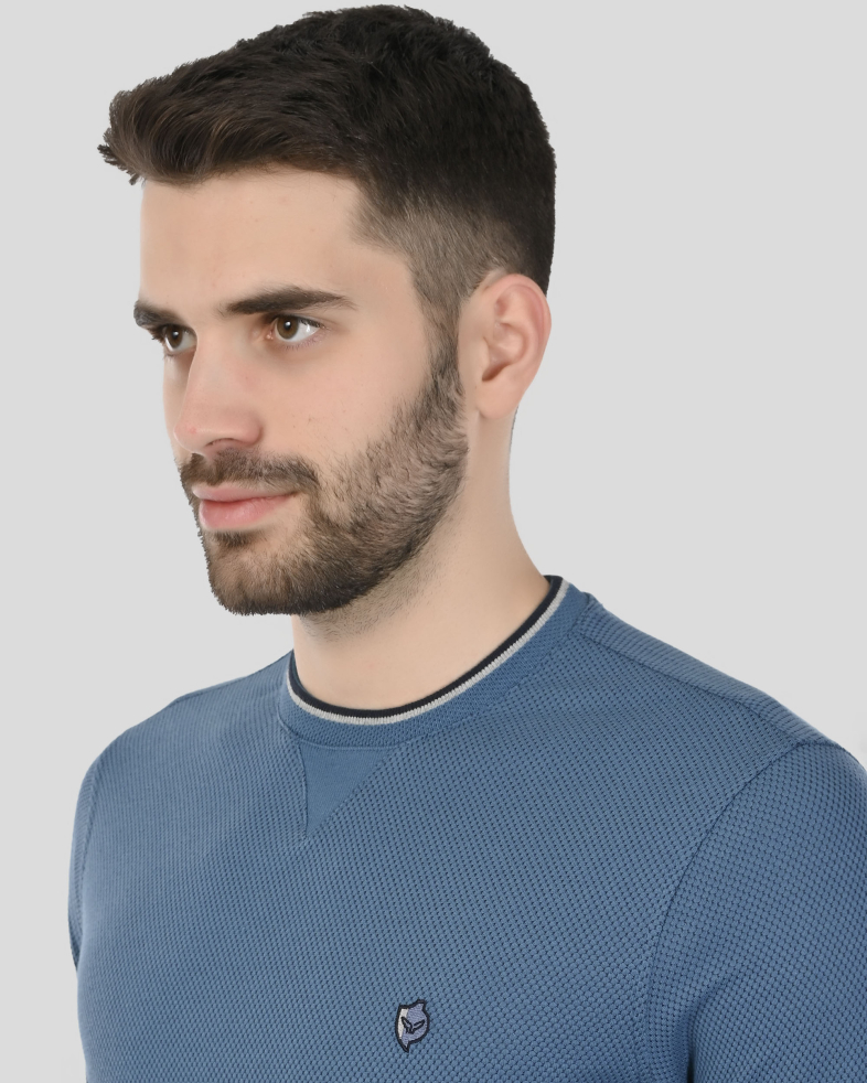 BLUZA ALBASTRA CU GULER ROTUND 240210141566-2 04