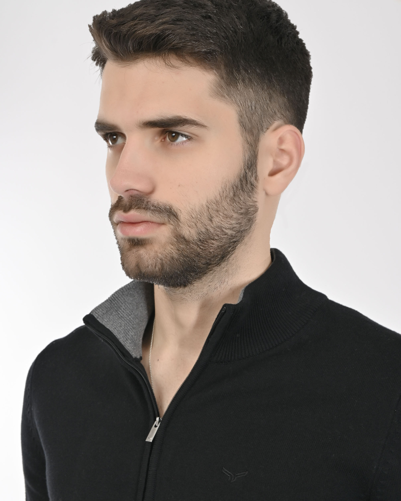 PULOVER NEGRU CU FERMOAR 240208105382-1 04