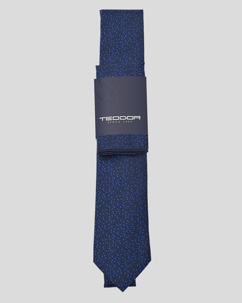 COMPLECT CRAVATA SI BATISTA BLEUMARIN PRINT GEOMETRIC 240150133703-22 01