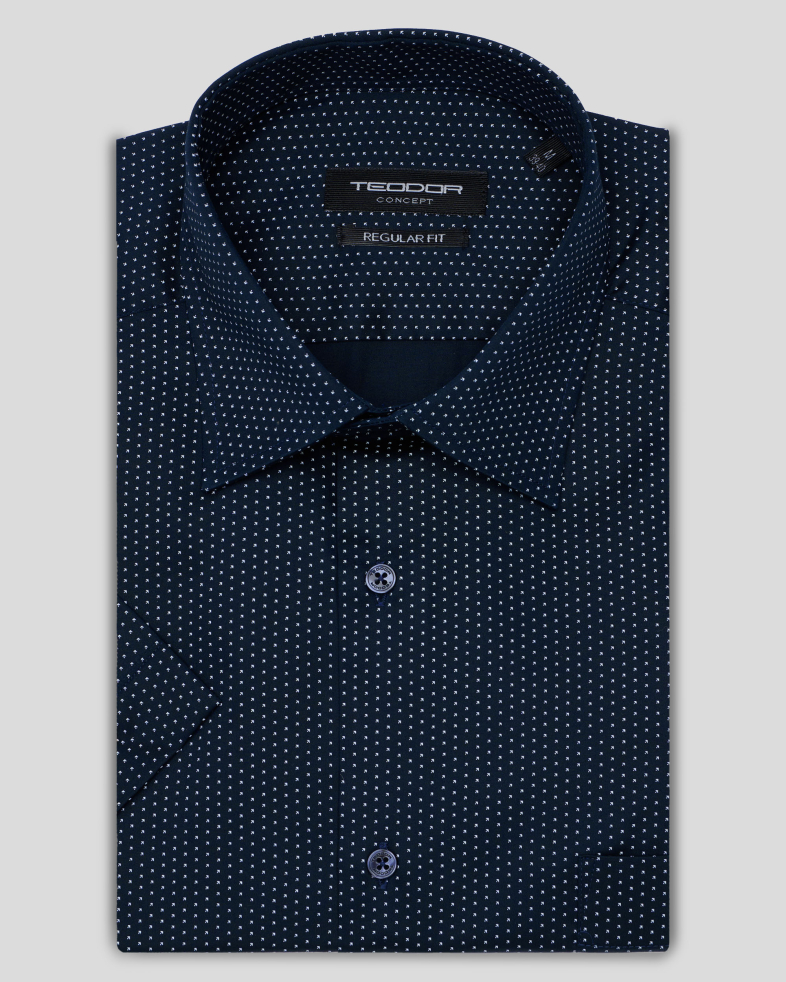 CAMASA BLEUMARIN  PRINT GEOMETRIC MANECA SCURTA 240105045014-3 01