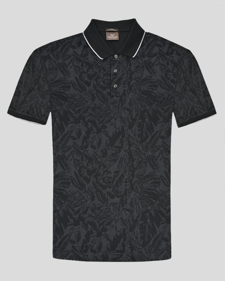 TRICOU POLO NEGRU  PRINT FLORAL 250110131801-2 01
