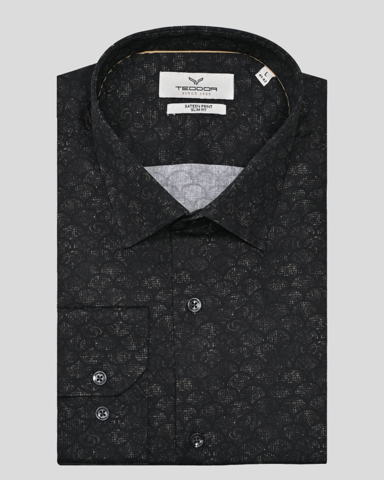 CAMASA SLIM NEAGRA  PRINT GEOMETRIC 250135045073-2 01