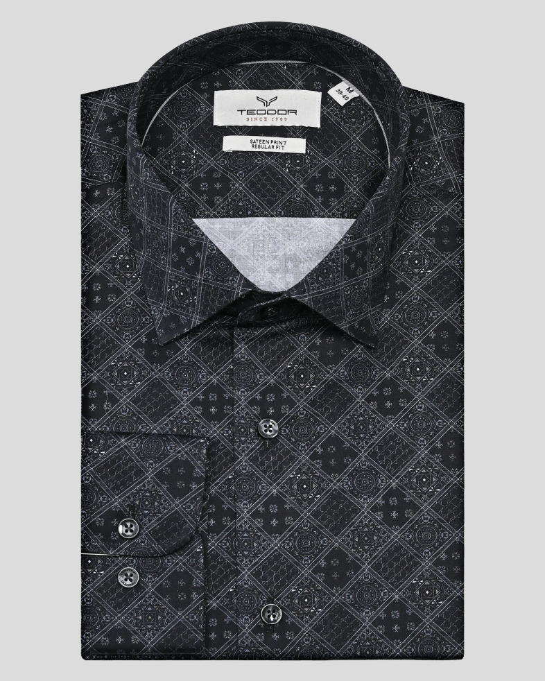 CAMASA SLIM NEAGRA PRINT GEOMETRIC 250135045074-2 01