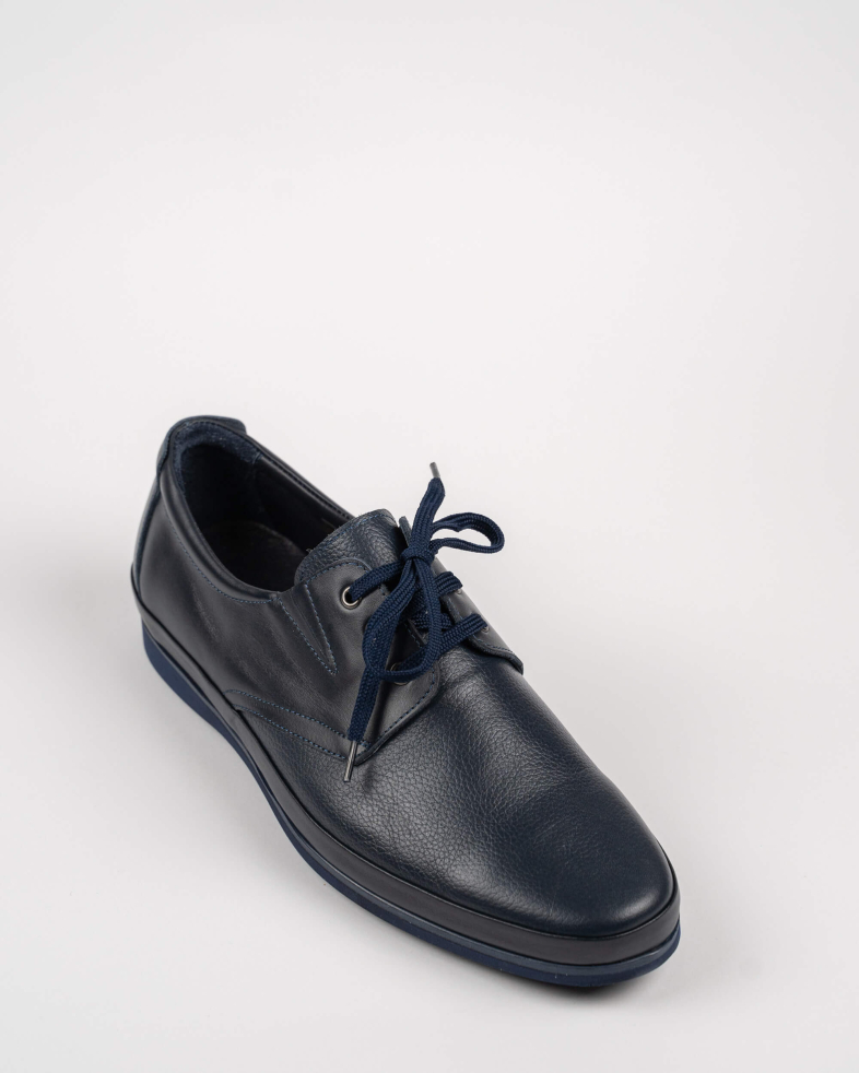 PANTOFI ZILNICI ALBASTRU ANCHIS COMBINATIE DE PIELE NETEDA SI SHAGREN 200222171917-2 01
