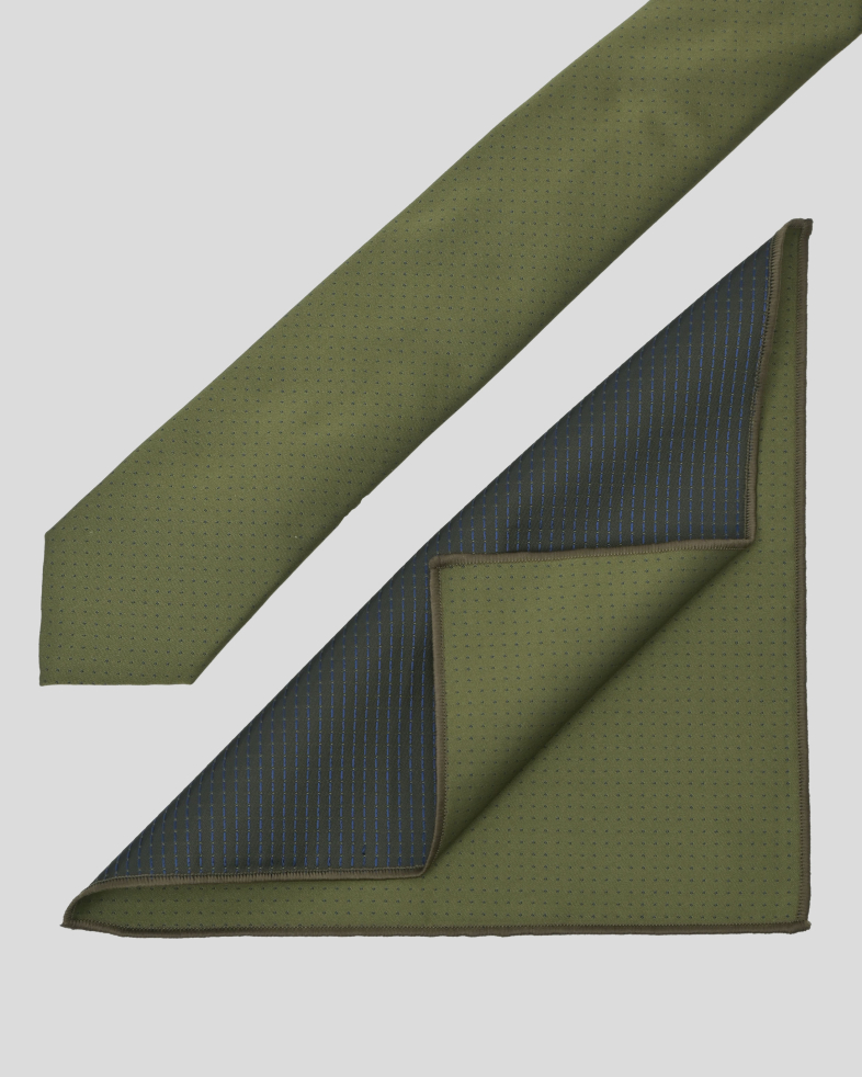 COMPLECT CRAVATA SI BATISTA VERDE PRINT GEOMETRIC 240150133703-12 02