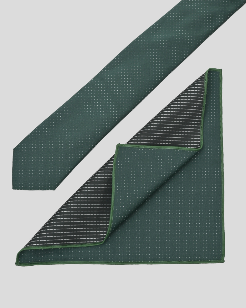 COMPLECT CRAVATA SI BATISTA VERDE PRINT GEOMETRIC 240150133703-16 02