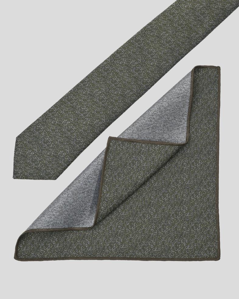 COMPLECT CRAVATA SI BATISTA VERDE PRINT GEOMETRIC 240150133703-18 02