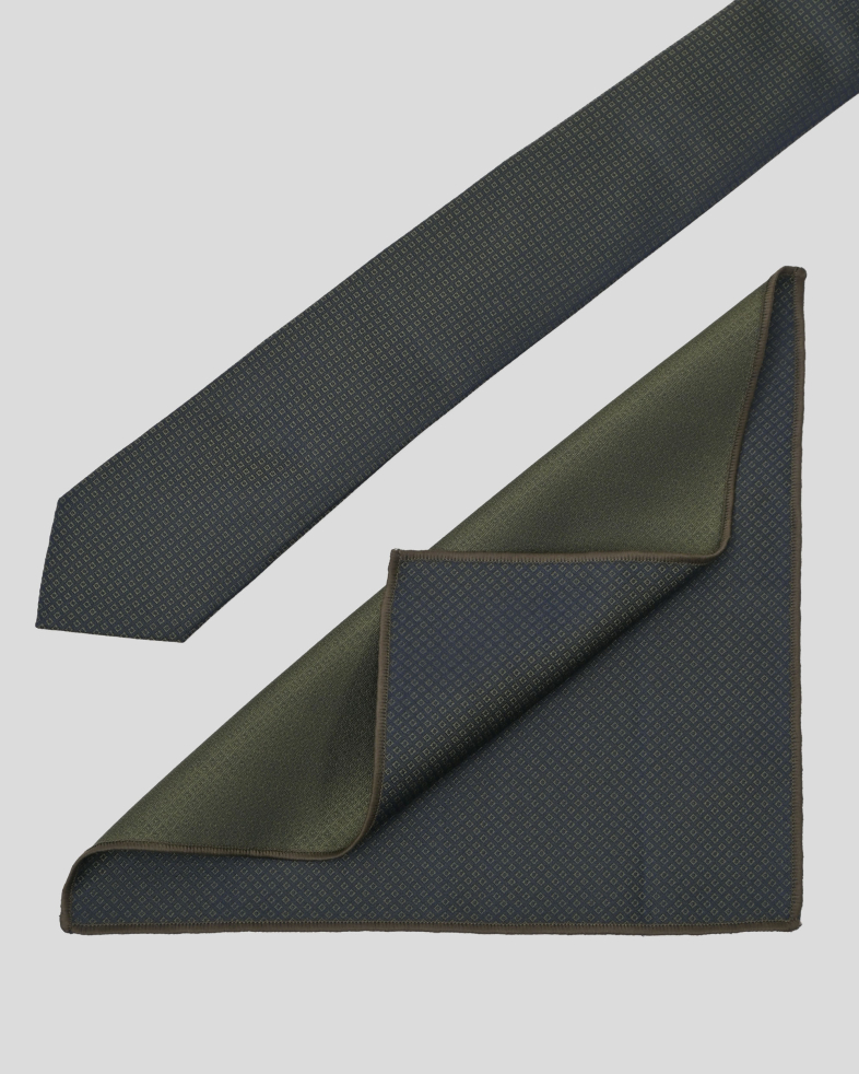 COMPLECT CRAVATA SI BATISTA VERDE PRINT GEOMETRIC 240150133703-25 02