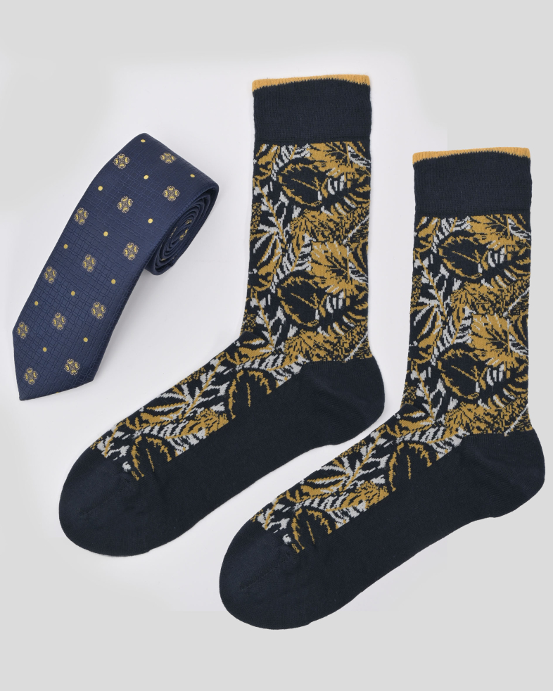 COMPLECT CRAVATA SI SOSETE BLEUMARIN PRINT FLORAL 240150133704-5 02