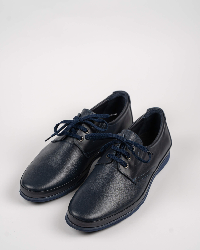 PANTOFI ZILNICI ALBASTRU ANCHIS COMBINATIE DE PIELE NETEDA SI SHAGREN 200222171917-2 02