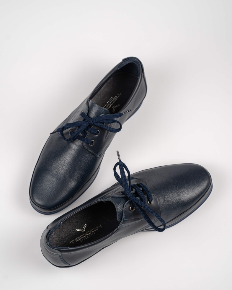 PANTOFI ZILNICI ALBASTRU ANCHIS COMBINATIE DE PIELE NETEDA SI SHAGREN 200222171917-2 03