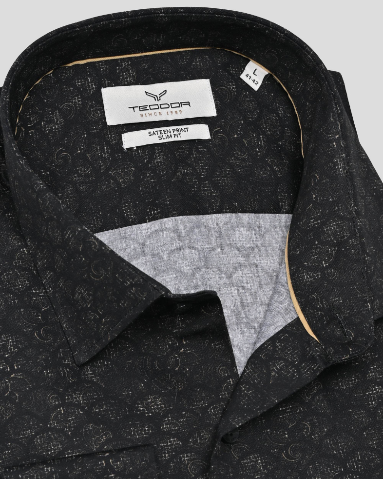 CAMASA SLIM NEAGRA  PRINT GEOMETRIC 250135045073-2 06