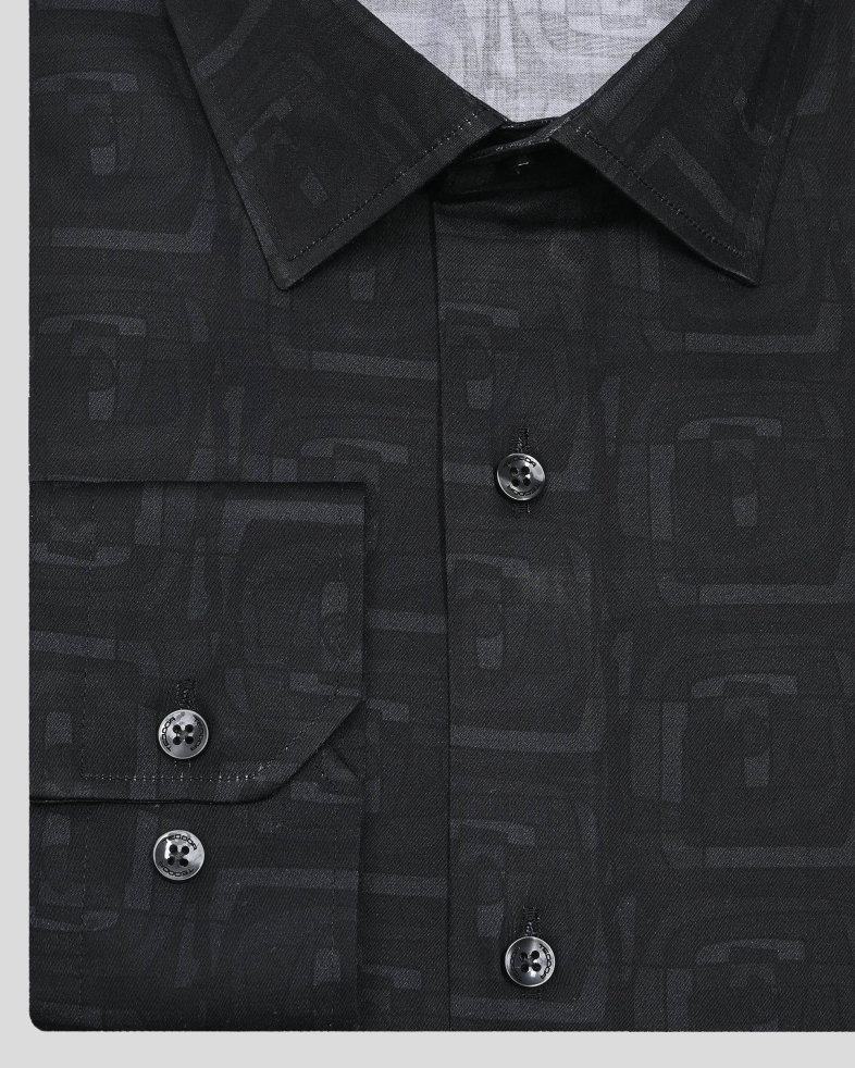 CAMASA SLIM NEAGRA  PRINT GEOMETRIC 250135045073-4 05