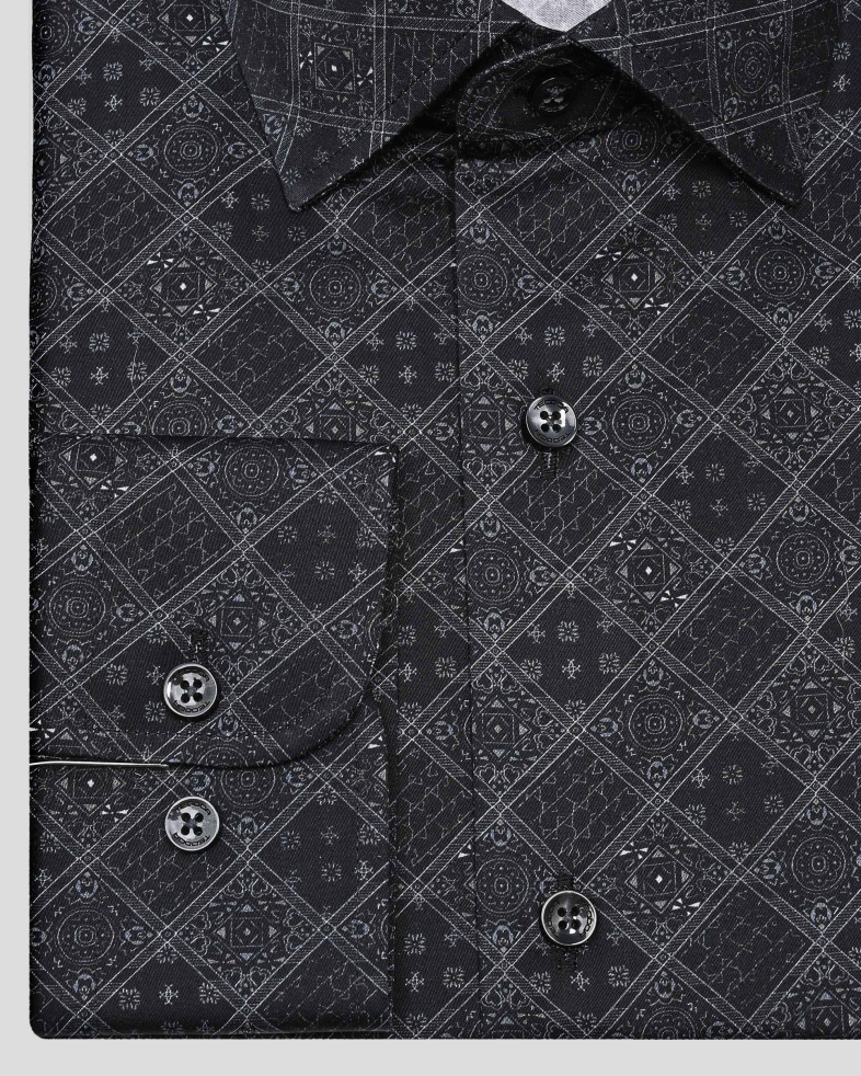 CAMASA SLIM NEAGRA PRINT GEOMETRIC 250135045074-2 05
