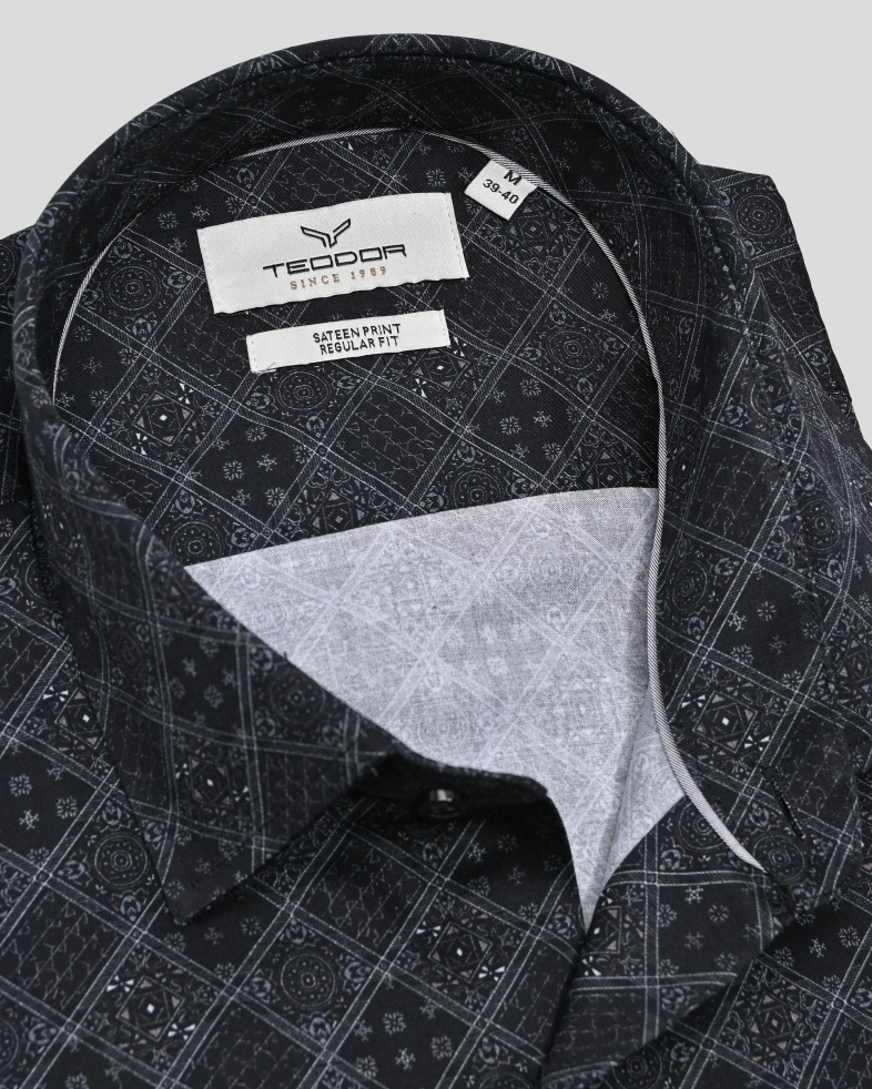 CAMASA SLIM NEAGRA PRINT GEOMETRIC 250135045074-2 06