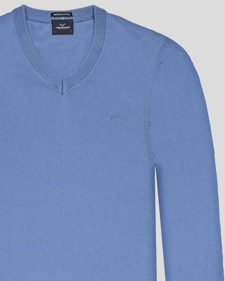 PULOVER BLEU GULER IN V 250108055391-3 06