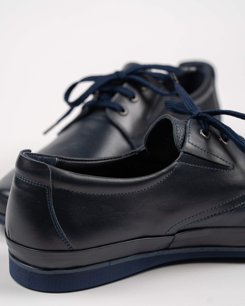 PANTOFI ZILNICI ALBASTRU ANCHIS COMBINATIE DE PIELE NETEDA SI SHAGREN 200222171917-2 04