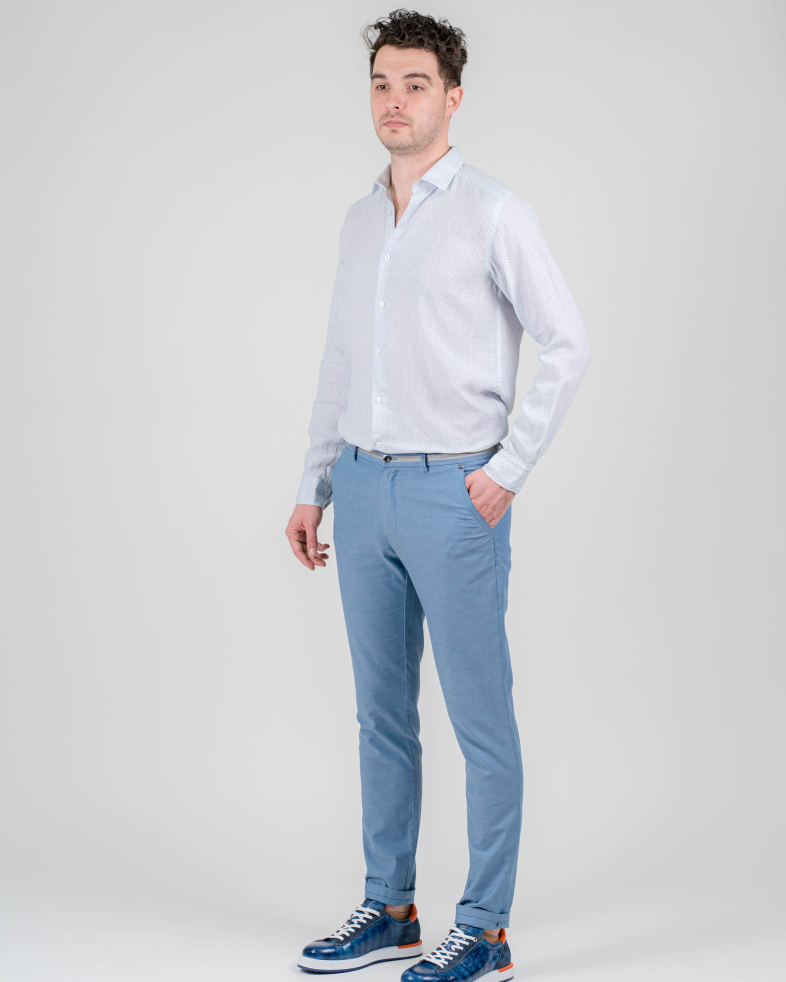 PANTALONI SLIM ALBASTRI 210113088283-2 02
