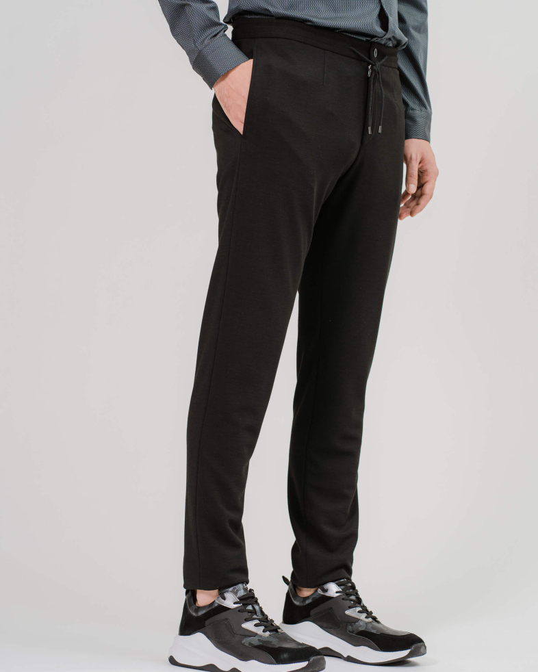 PANTALON TRICOTAT CU SNUR CULOAREA NEGRU 200204088273-1 02
