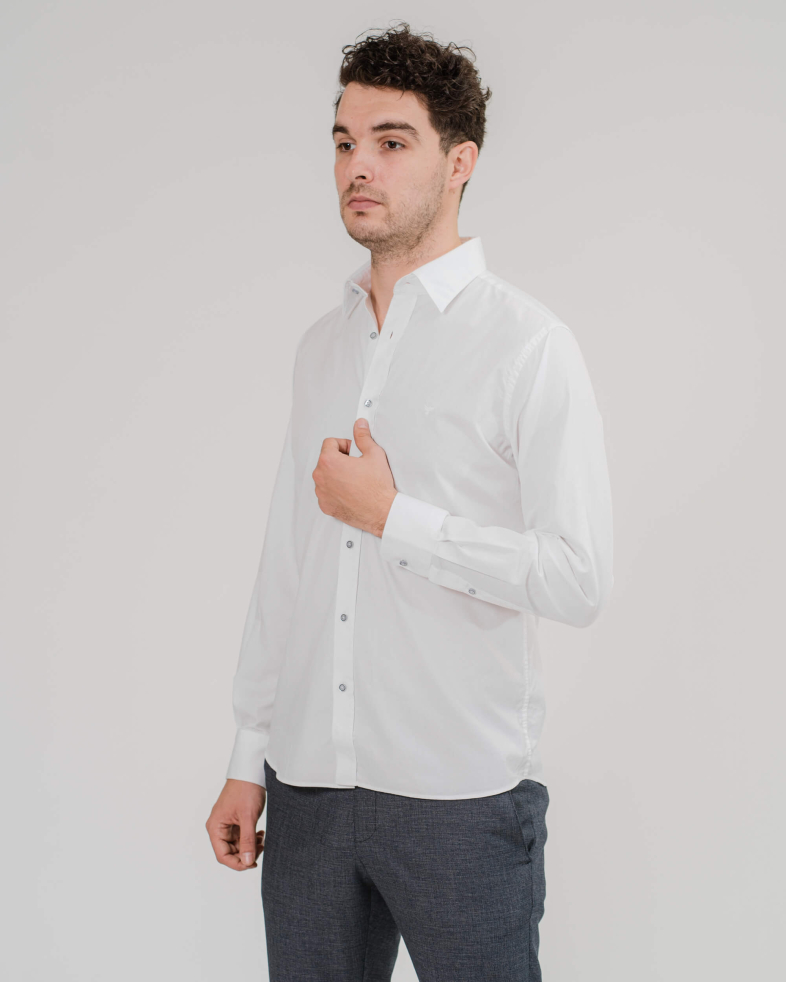 CĂMAȘĂ MODEL DE BAZA CU BRODERIE CULOAREA ALBA 200206044597-1 02