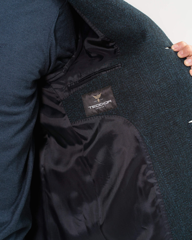 PALTON SLIM FIT ALBASTRU ANCHIS CU DESEN 200239099027-1 08