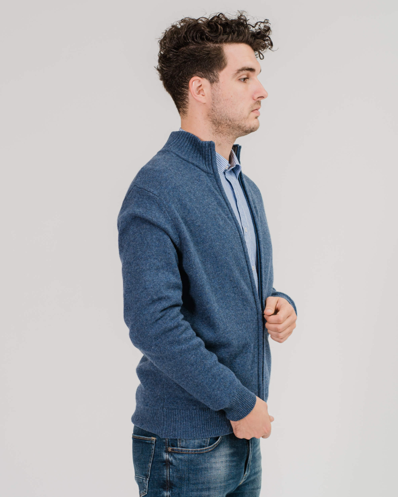 PLOVER DE LANA CU FERMOAR ALBASTRU DENIM 200241105184-2 02