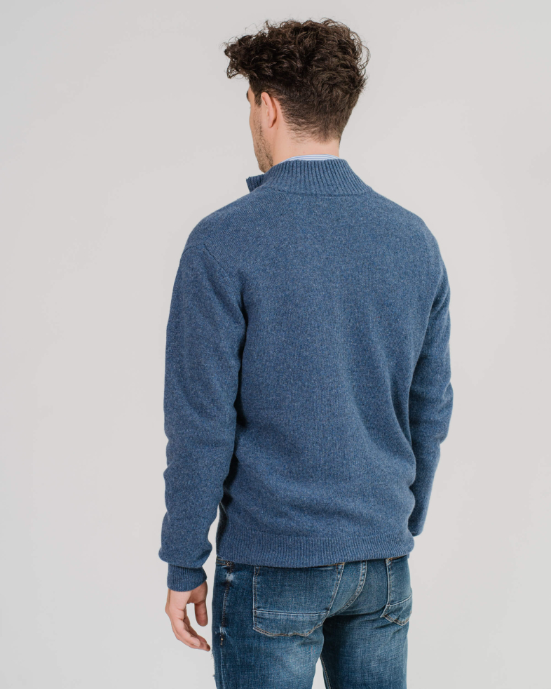 PLOVER DE LANA CU FERMOAR ALBASTRU DENIM 200241105184-2 08