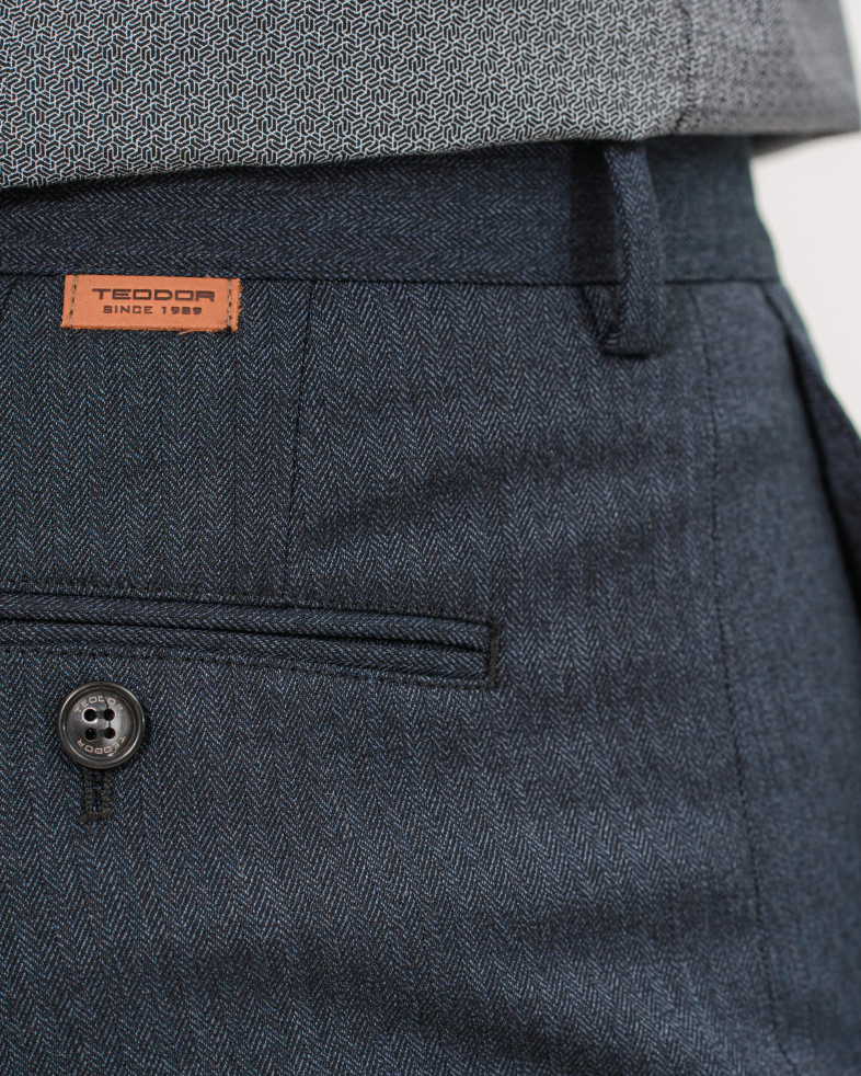 PANTALON SLIM FIT CULOARE ALBASTRU ANCHIS 200204088272-1 01