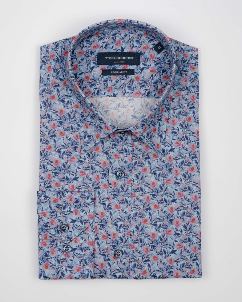 CAMASA SLIM ALBASTRA PRINT FLORAL 210205044684-4 02