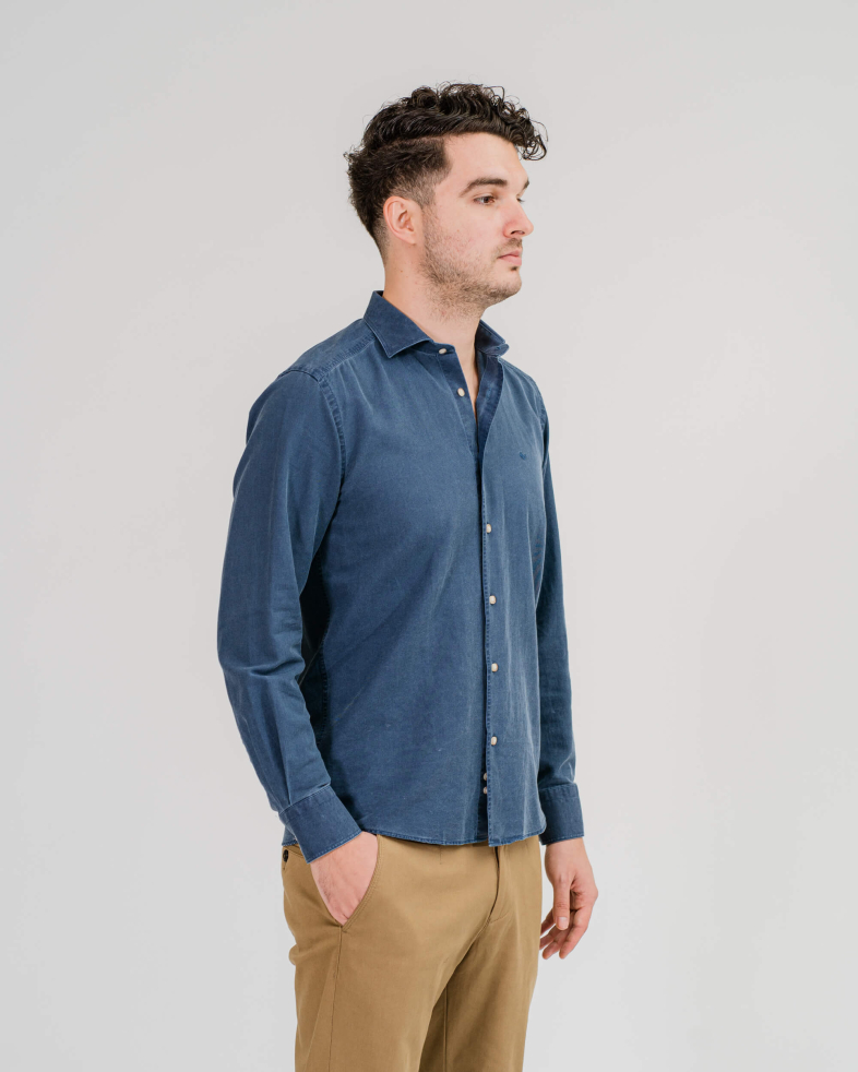 CĂMAȘĂ LIBERA CU BRODERIE CULOAREA ALBASTRU DENIM 200205044613-1 03