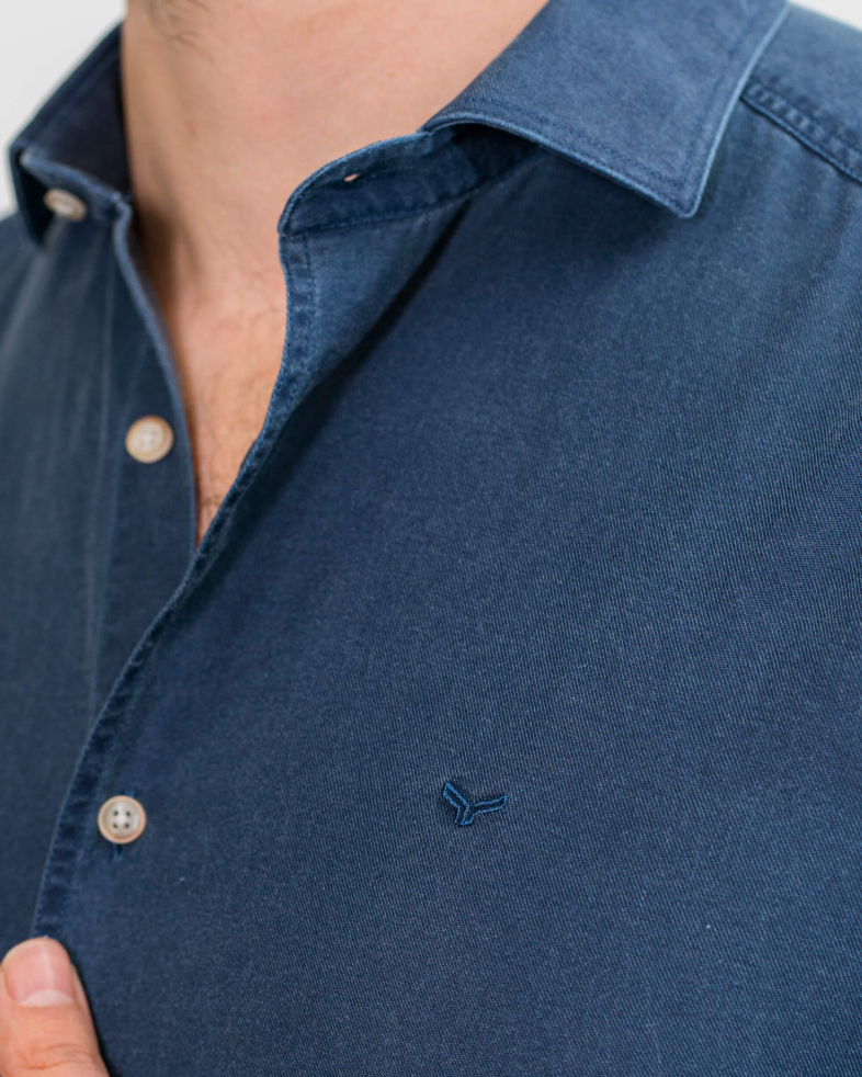 CĂMAȘĂ LIBERA CU BRODERIE CULOAREA ALBASTRU DENIM 200205044613-1 04
