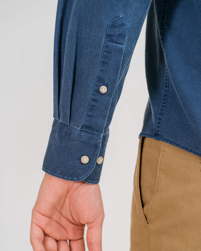 CĂMAȘĂ LIBERA CU BRODERIE CULOAREA ALBASTRU DENIM 200205044613-1 05