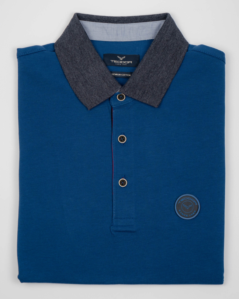 BLUZA SLIM ALBASTRA GULER CU NASTURI 210210066010-2 01