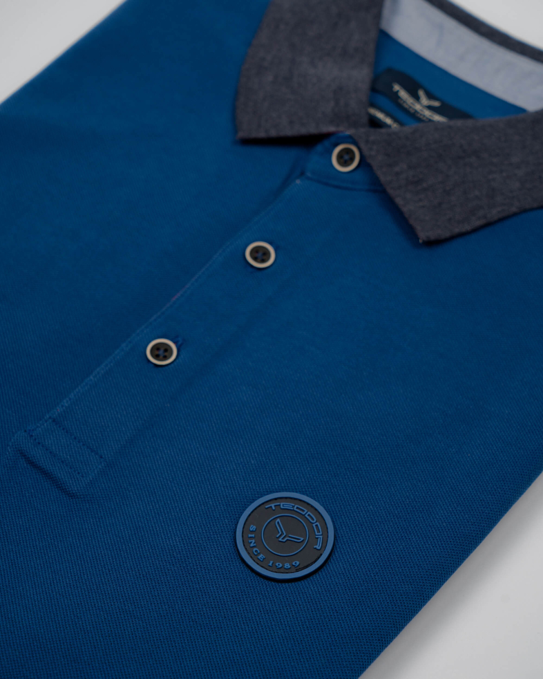 BLUZA SLIM ALBASTRA GULER CU NASTURI 210210066010-2 02