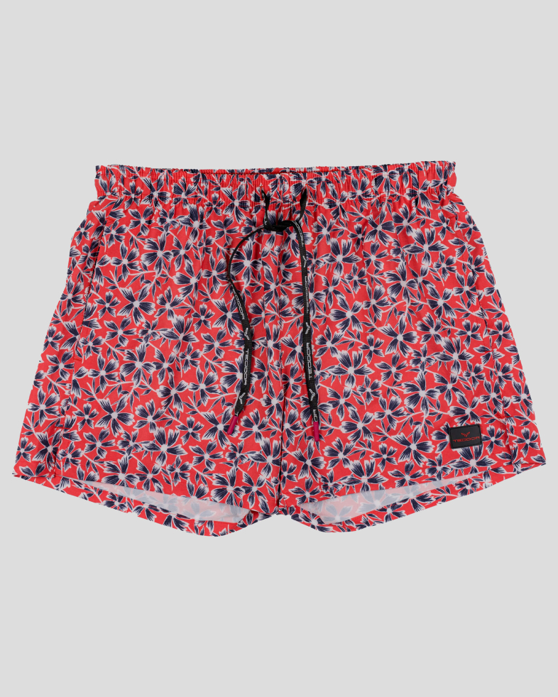 COSTUM DE BAI ROSU PRINT GEOMETRIC 210152077004-2 01