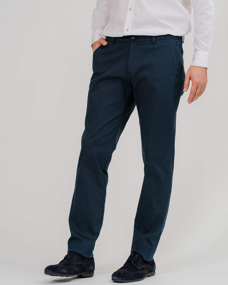 PANTALON CULOAREA ALBASTRU MEDIU CU STRUCTURA TIP PANAMA 200213088260-3 03