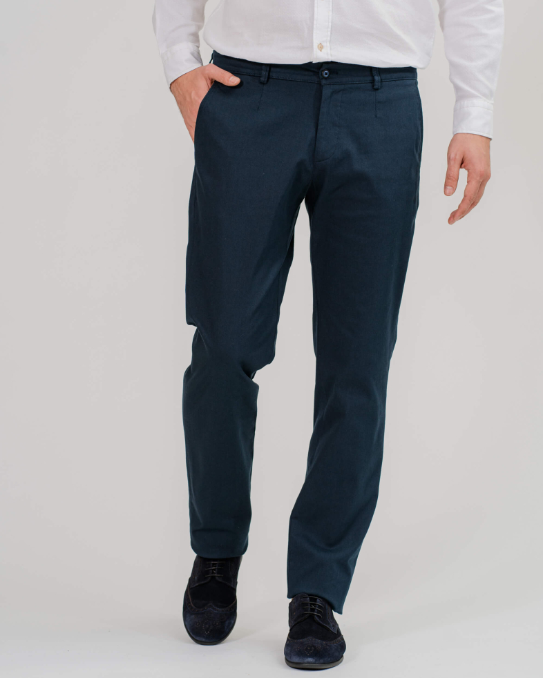 PANTALON CULOAREA ALBASTRU MEDIU CU STRUCTURA TIP PANAMA 200213088260-3 07