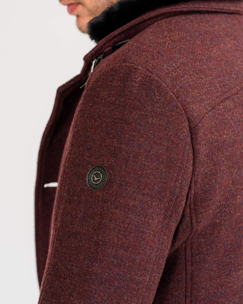 PALTON DE LANA CU VESTA CAPITONATA CULOAREA BORDO 200239099029-3 03